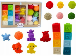 LeanToys měkké vzdělávací bloky do vany 20 kusů tvarů zvířat