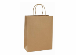 Papírový sáček s uchem BSTech 210x110x270 mm 120 g/m2 25 ks. Hnědá