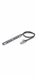 Delock - Rozbocovac - tenký, s USB typu C nebo USB typu A, 1 x USB 5 Gbps - 1 x USB + 6 x USB 2.0 - desktop
