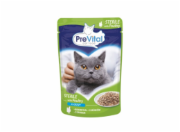 PREVITAL Cat Food Sterile Drůbež v omáčce - mokré krmivo pro kočky - kapsička 100 g