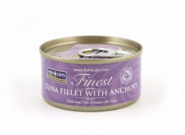 FISH4CATS Tuna fillet with anchovy - mokré krmivo pro kočky - 70g