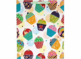 JU-PITER Dárková taška cupcakes 1363C 18x23x10cm p12, cena za 1 ks.
