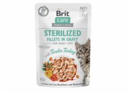 BRIT Care Cat Sterilized Tender Turkey Pouch - mokré krmivo pro kočky - 85 g