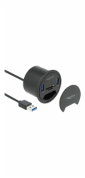 Delock 2 Port Tisch-Hub 2 x SuperSpeed USB Typ-A und Card Reader für SD und Micro