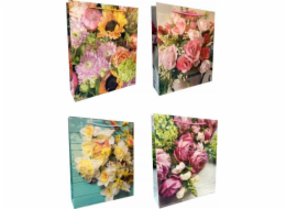 JU-PITER Dárková taška laminovaná Květiny 128g 002L 31,5x39,5x9cm p12, cena za 1 ks.