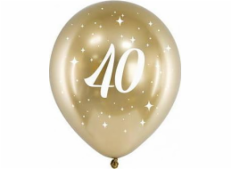 PartyDeco Glossy Balloons 30cm, 40, zlaté jedna velikost