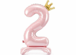 PartyDeco Stojací fóliový balónek 2 84cm světle růžový
