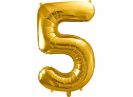 Balloon Fólie večírku Číslo 5, 86 cm, Universal Golden