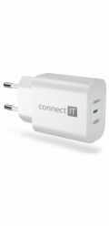 CONNECT IT Voyager2 nabíjecí adaptér 1×USB-C, 25W PD, bílá