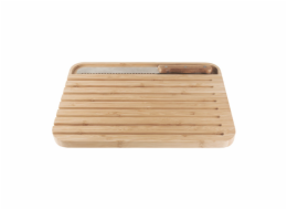 Prkénko Pebbly, NBA127, sada na krájení chleba, bambus, nerezová ocel, prkénko 36 x 26 cm a nůž 32 x 2,6 cm