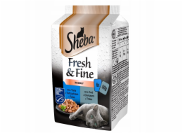 SHEBA Fresh Fine Tuna and cod in gravy - mokré krmivo pro kočky - 6x50g