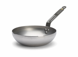 Pánev de Buyer, 5617.24, Wok MINERAL B, WOK, průměr 24 cm, zaoblená, široké dno, zakřivená rukojeť, ocel