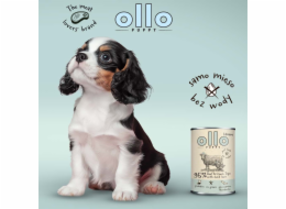 OLLO Puppy Umami Hovězí a Zelené Dršťky s Kachními Játry - mokré krmivo pro psy - 400g
