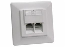 Zásuvka STP 2x RJ45 Cat5E, duální svorkovnice, pod omítku