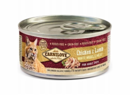CARNILOVE Cat Kuře & Jehněčí Bílé Svalové Maso – mokré krmivo pro kočky – 100 g