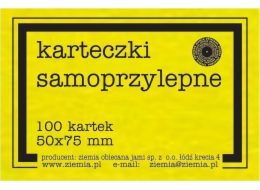 Self -adhesivní fluo 50x75mm 100k žluté karty
