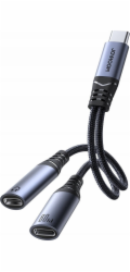Audio adaptér 2 v 1 Joyroom SY-C03 Type-C na duální Type-C (černý)