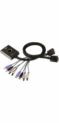 ATEN přepínač KVM 2-port DVI KVMP USB2.0, mini, audio, 1.2m kabely