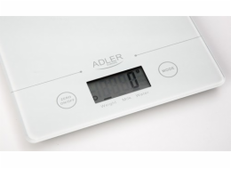 Adler AD 3138 w kuchyňská výha Elektronická kuchyňská váha Bílá Pracovní deska Čtverec