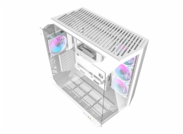 Počítačová skříň Darkflash DY470 (bílá) + 4 ventilátory + držák GPU