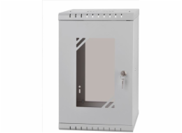 Konica Minolta ECO-Line Rack 10, 9U/300mm závěsná skříňka - šedá, skleněné dveře Netrack