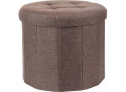 Home Styling Collection Pouf s prošívaným sedákem OTTOMAN, 45 x 39 cm, hnědá
