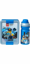 Box svačinový 20 x 17,3 x 7,1 cm + láhev 390 ml, PP + silikon LEGO CITY sada 2díl.