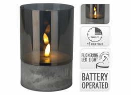 Vánoční dekorace svíčka LED, průměr 10 x 15  cm, blikající plamen, časovač