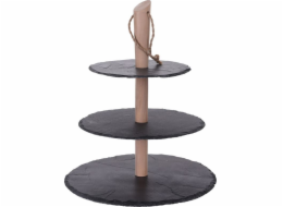 Etažér na ovoce, cukroví i makronky dřevo / břidlice 36 cm KO-210000280