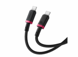 Baseus Dura Kabel pro rychlé nabíjení z typu C na typ C 100 W 1 m černý, Červená