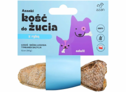 AZANKI Kost s lososem ve slupce lososa s tymiánem a bazalkou ve tvaru ryby - pochoutka pro psa - 12 cm