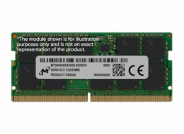 Micron - DDR5 - modul - 32 GB - SO-DIMM 262 pinů - 3200 MHz / PC5-51200 - CL52 - 1.1 V - nastaveno na taktování - ECC - zelená