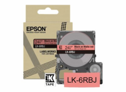 Epson LabelWorks LK-6RBJ - Černá na matné červené - Role (2,4 cm x 8 m) 1 kazeta/y závěsný box - pásková kazeta - pro LabelWorks LW-C610
