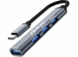 Qoltec HUB adaptér USB-C 3.1 4v1 | USB 3.0 | 3x USB 2.0