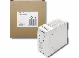 Qoltec Napájecí zdroj na DIN lištu | 40W | 24V | 1,67A | Bílá | Štíhlý