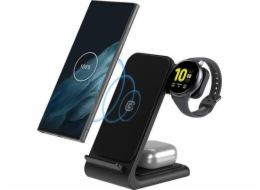 CRONG Bezdrátová nabíječka 3v1 pro iPhone, Samsung a Android, Galaxy Watch a sluchátka TWS