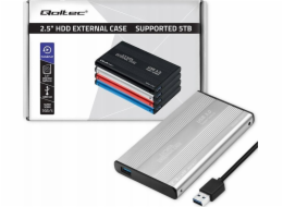 Qoltec Bydlení | HDD SSD 2,5" SATA3 | USB 3.0 | Stříbrný