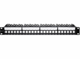 Qoltec Patch panel pro 19" RACK skříně | 24 portů | 1U | UTP | Černá Qoltec Patch panel pro 19" RACK skříně | 24 portů | 1U | UTP | Černá