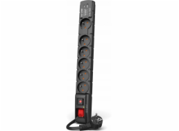 Acar Napájecí proužek S6 USB A+C 3M 6X 230V PD3.0 QC černý