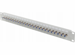 Lanberg Patch panel 24 portů 19palcová zásuvka Typ F válcovitá šedá