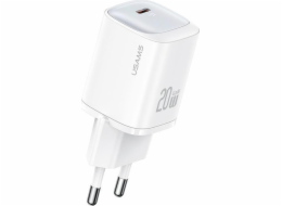 USAMS 20W GaN USB-C rychlé nabíjení CC248 nástěnná nabíječka bílá