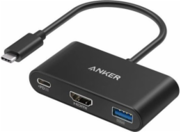 Anker USB-C Hub 3v1 4K HDMI šedý