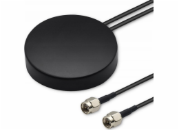 Qoltec GPS+4G, GLONASS všesměrová anténa | 28dBi | 50W | 2 x SMA samec | Externí