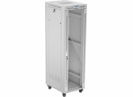 Lanberg Stojanová racková skříň 19   42U 600x800 šedé skleněné dveře flack pack