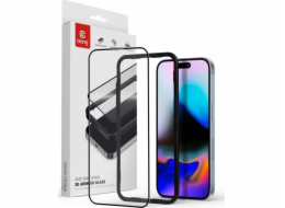CRONG Antibakteriální 3D Armor Glass – temperované 9H Full Glue pro iPhone 16 Pro Max + instalační rámeček