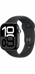 Apple Watch Series 10 GPS + Cellular, 42mm Onyxové hliníkové pouzdro s černým sportovním řemínkem – velikost S/M