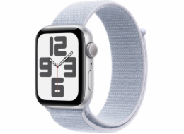 Apple Watch SE GPS, 44mm stříbrné hliníkové pouzdro s modrým sportovním páskem