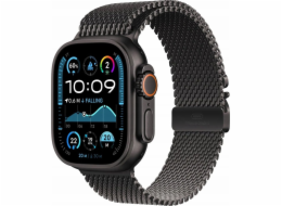 Apple Watch Ultra 2 GPS + Cellular, 49mm černé titanové pouzdro s černým titanovým náramkem Milanese S