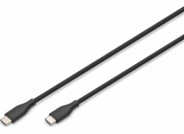 Digitus Silikonový napájecí kabel USB-C – USB-C, USB 2.0 60W, 1m černý