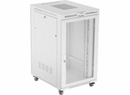 Lanberg 19palcová 27U 800x1000 stojací racková skříň perforované dveře LCD šedá (ploché balení)